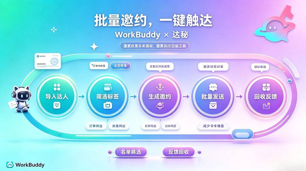 批量邀约与一键触达：按条件筛选达人后批量建联